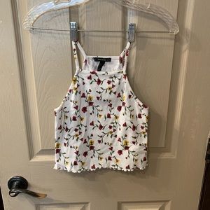 Racerback cropped tank top.